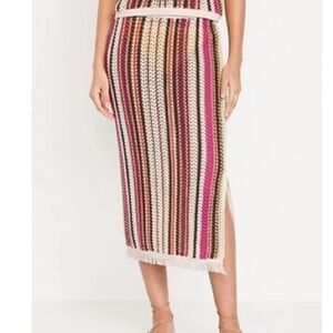 Old Navy Open Knit Midi Skirt-Multi color size XL